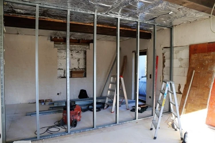 building being structurally restored